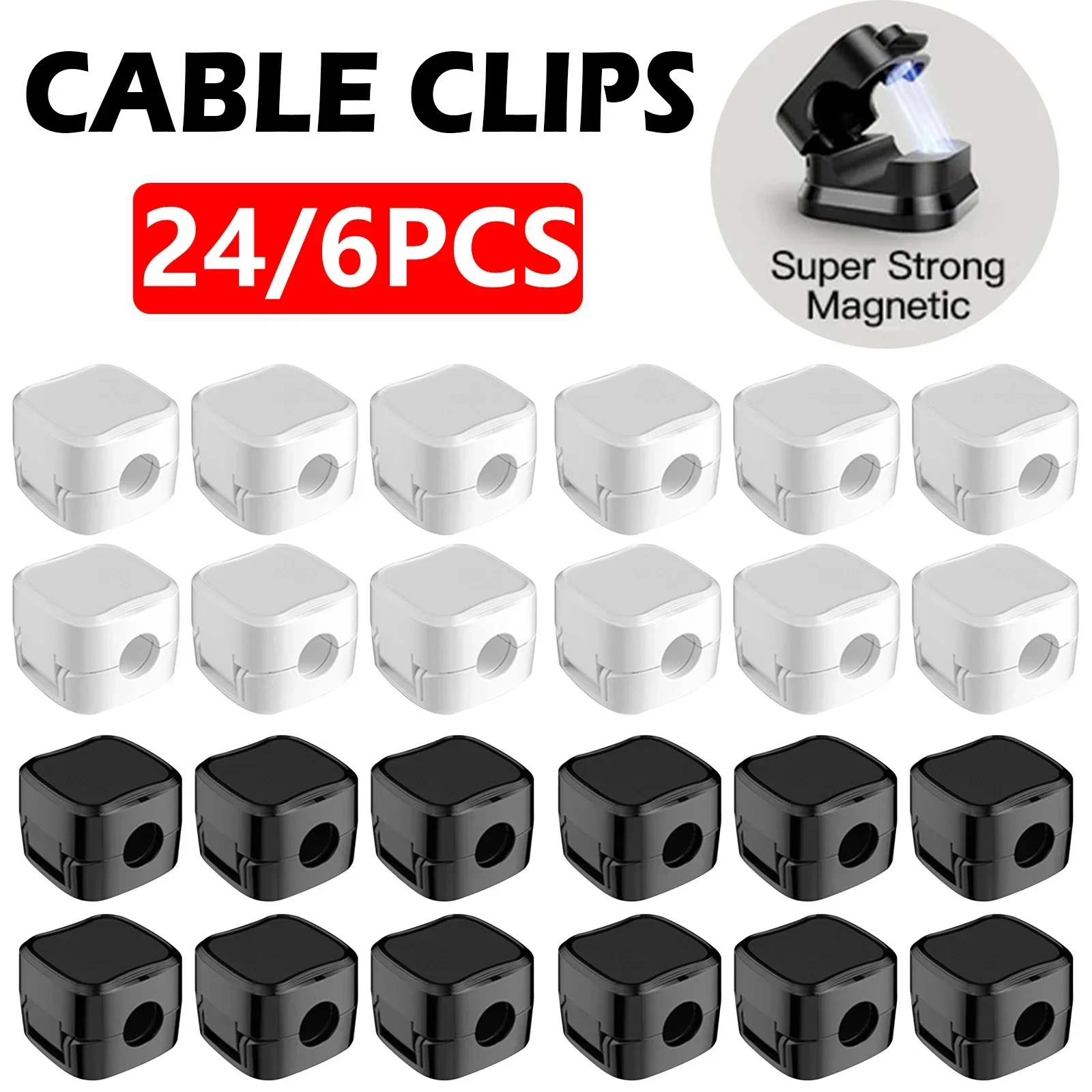 Cable Organizer Magnetic - 6/12/24PCS Clip per organizer per cavi